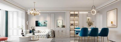 简欧客餐厅3D模型下载